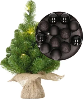Mini kerstboom zwart H45 cm kunstboom
