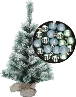 Mini kunst kerstboom 35 cm mintgroen - [Merk]