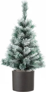 Mini kunst kerstboom 60 cm met donkergrijze plantenpot