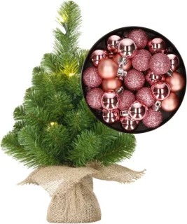 Mini kunst kerstboom H45 cm roze