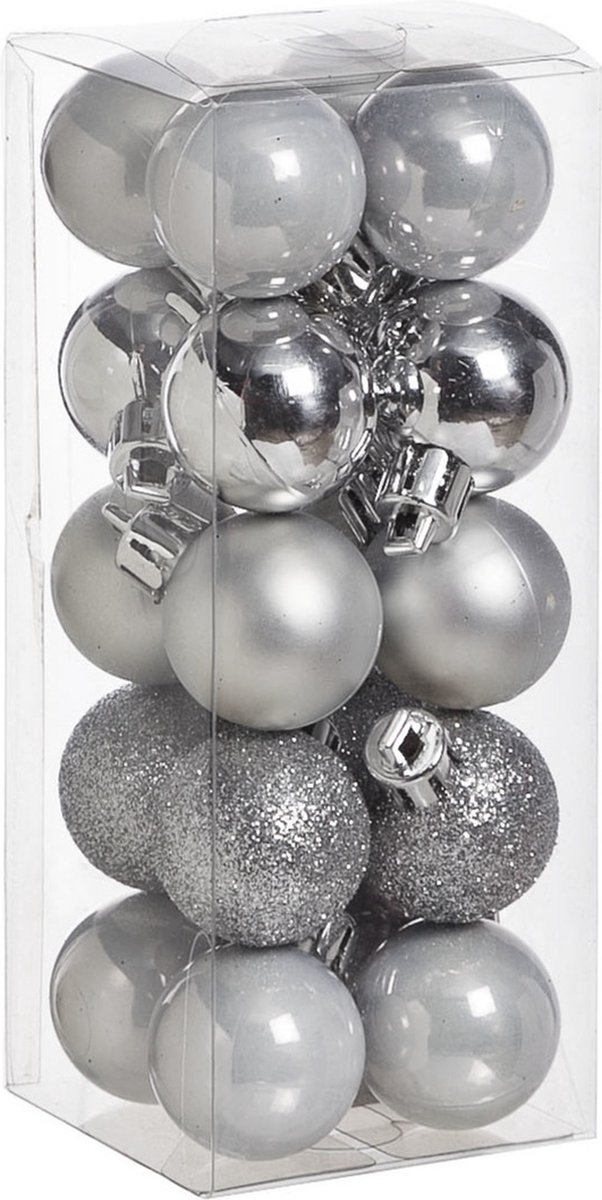 Mini kunst kerstboom zilver 45 cm 21-delig kunststof