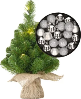Mini kunst kerstboom zilver H45 cm