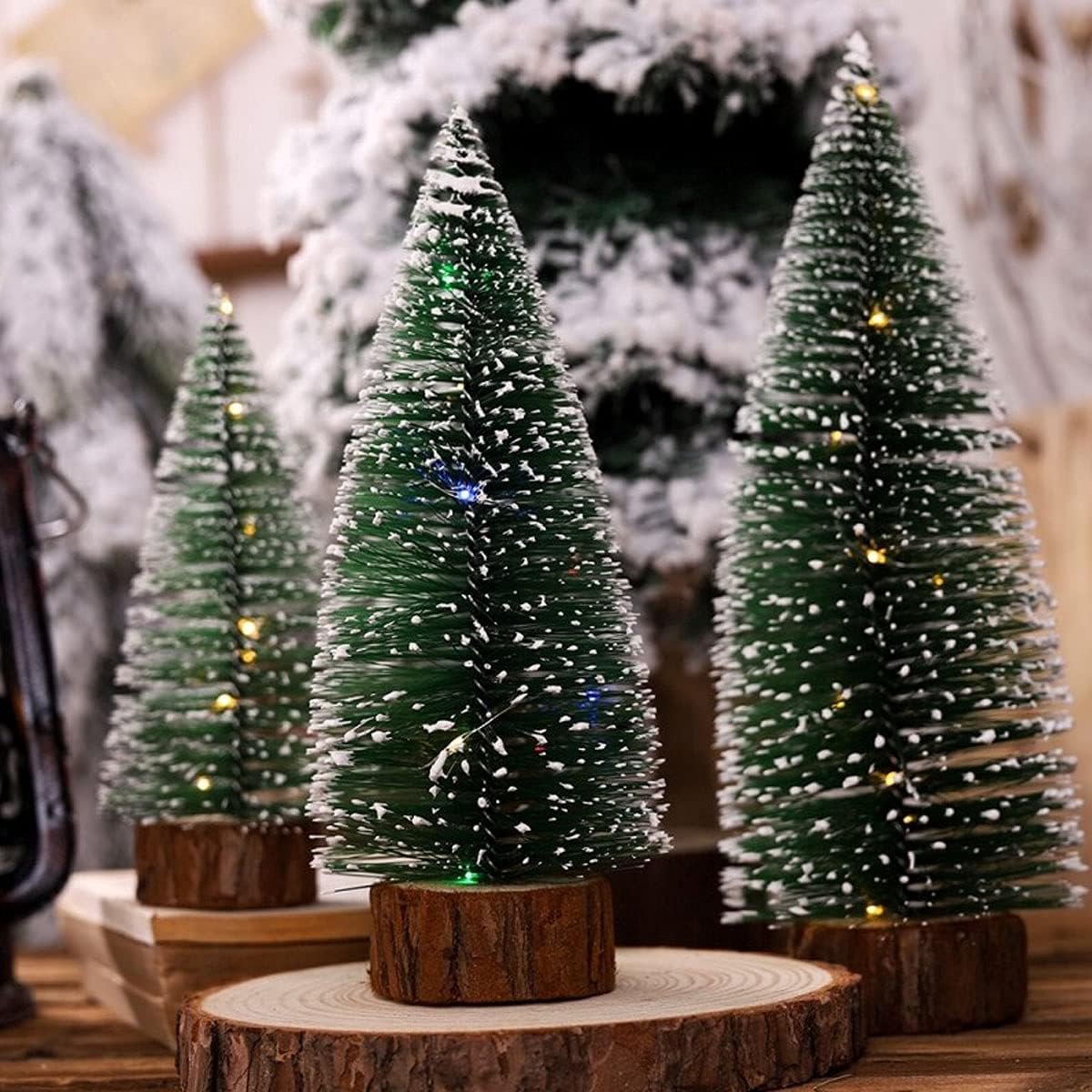 Mini Kunst Miniatuur Kunstkerstboom Groen 10/16/22CM - 9 Stuks