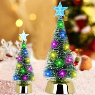 Mini kunstkerstbomen set 19 en 13 cm