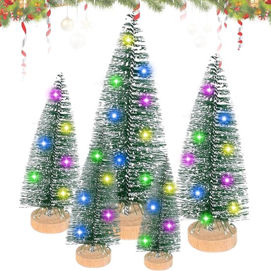 Mini Kunstkerstbomen Set LED - 5 Maten