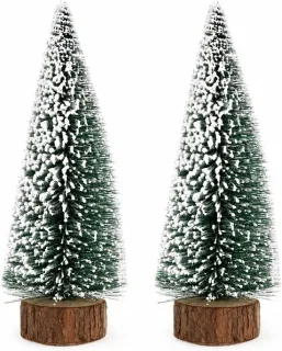 Mini kunstkerstbomen set van 2 - 40cm groene dennenbomen