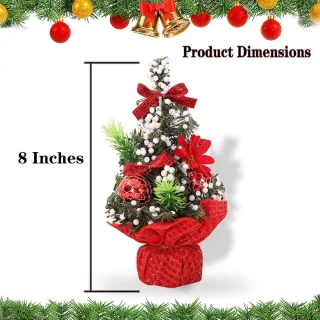 Mini kunstkerstboom 20 cm (set van 2) - rood