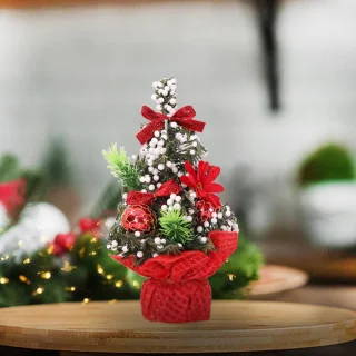 Mini kunstkerstboom 20 cm (set van 2) - rood