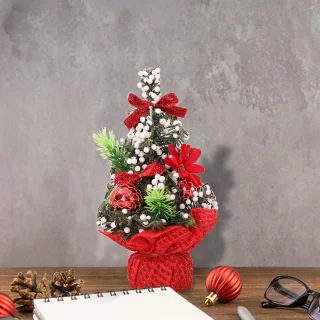 Mini kunstkerstboom 20 cm (set van 2) - rood