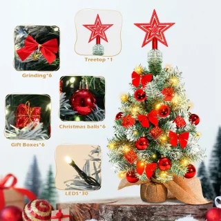 Mini kunstkerstboom 40 cm - rood