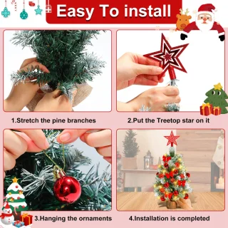 Mini Kunstkerstboom 40 cm - Rood