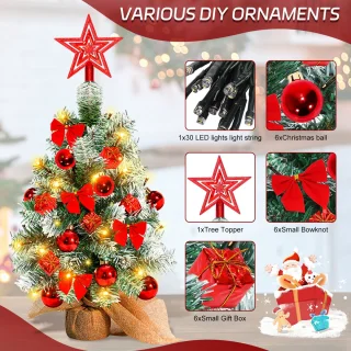 Mini Kunstkerstboom 40 cm - Rood