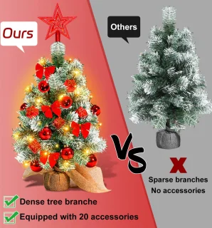 Mini Kunstkerstboom 40 cm - Rood