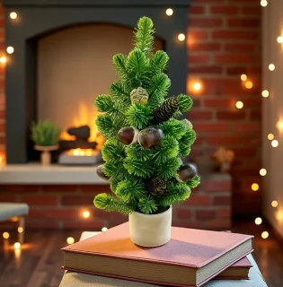 Mini kunstkerstboom 45 cm tafelmodel in pot