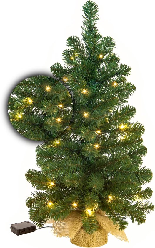 Mini Kunstkerstboom 60 cm met LED - PVC