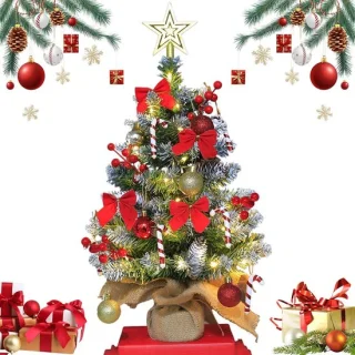 Mini kunstkerstboom 60 cm met verlichting