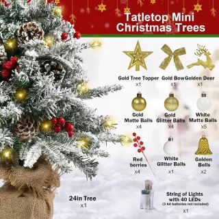 Mini kunstkerstboom 60 cm - tafelkerstboom