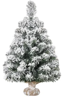 Mini kunstkerstboom 60cm wit groen