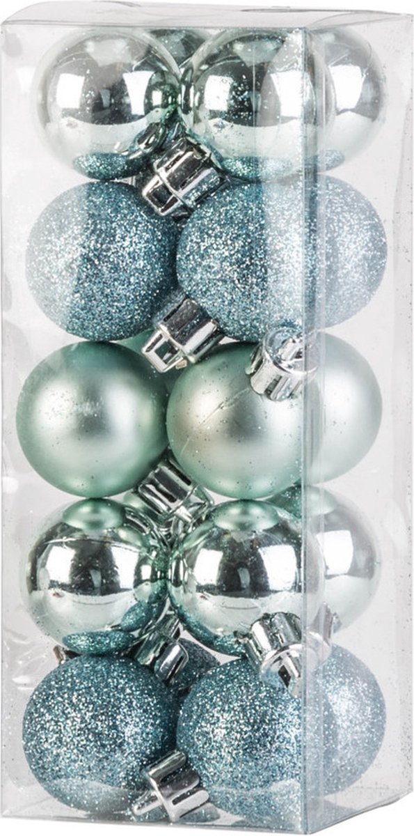 Mini kunstkerstboom 75 cm mintgroen inclusief kerstballen