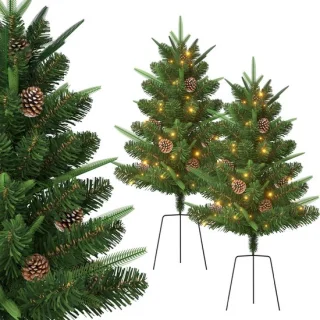 Mini kunstkerstboom 76 cm - 2 stuks - NAIZY