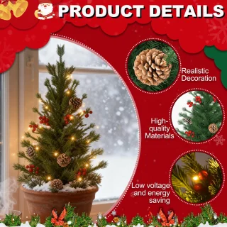 Mini Kunstkerstboom 76 cm - Set van 2