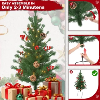 Mini Kunstkerstboom 76 cm - Set van 2
