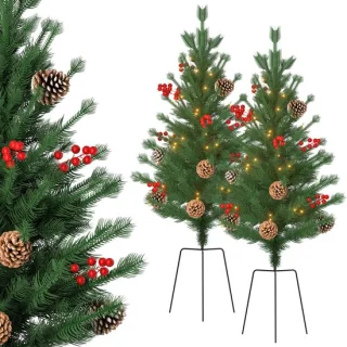 Mini Kunstkerstboom 76 cm - Set van 2
