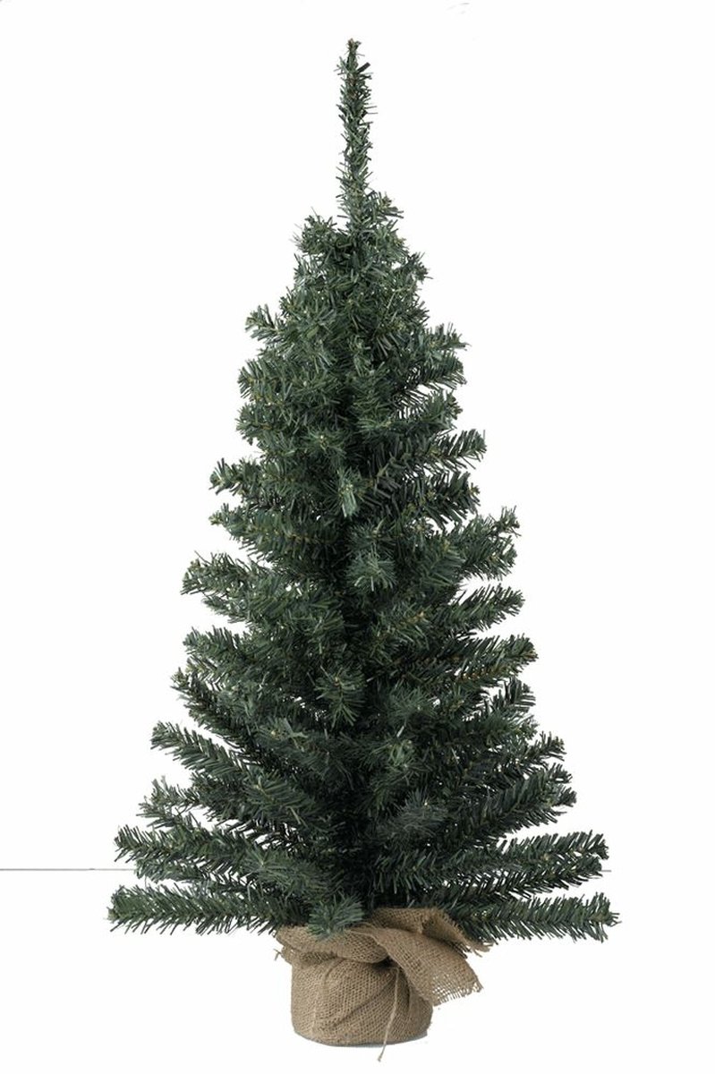 Mini kunstkerstboom 90cm met jute zak