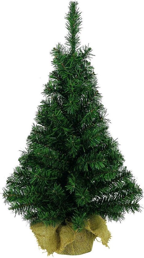 Mini kunstkerstboom 90cm met jute zak