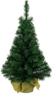 Mini kunstkerstboom 90cm met jute zak