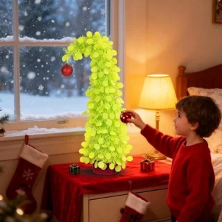 Mini kunstkerstboom bureaublad 60 cm met verlichting