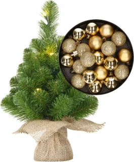 Mini kunstkerstboom goud H45 cm