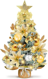 Mini kunstkerstboom groen 60 cm met LED-verlichting