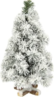 Mini kunstkerstboom met houten voet