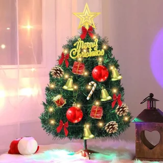 Mini kunstkerstboom met ledlichtsnoer 30 cm