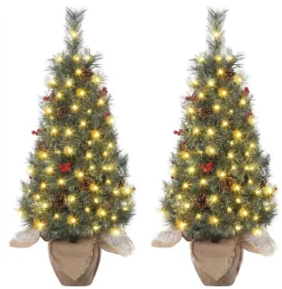 Mini kunstkerstboom met verlichting, 90 cm