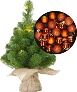 Mini Kunstkerstboom Oranje H45 cm