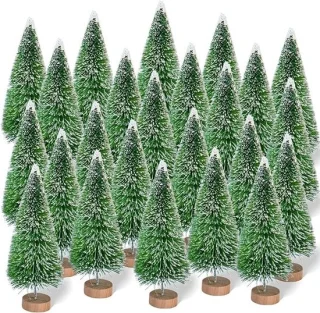 Mini kunstkerstboom set - 24 stuks
