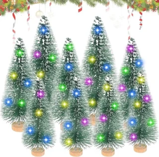Mini kunstkerstboom set - 8, 9,5 en 12 cm - groen