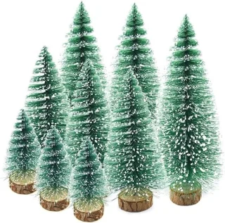 Mini kunstkerstboom set - 9 stuks - 10/15/20 cm