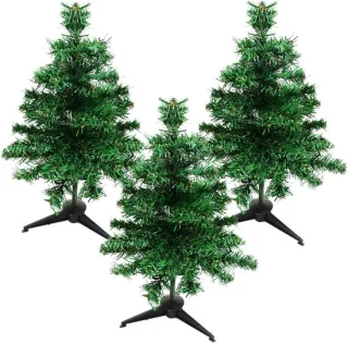 Mini kunstkerstboom set van 3 - 30 cm (groen)
