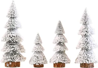 Mini kunstkerstboom set van 4