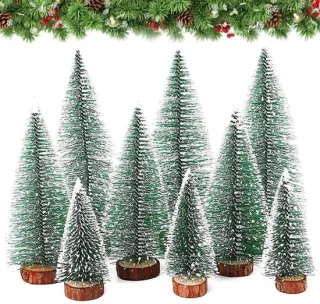 Mini kunstkerstboom set van 9 - 10/16/20 cm