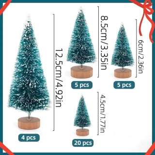 Mini kunstkerstboom - tafelmodel blauwgroen