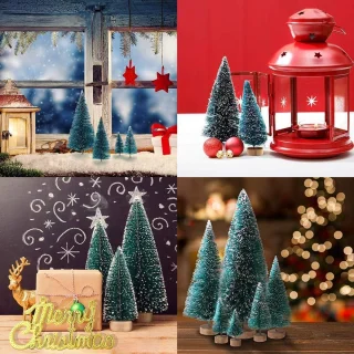 Mini kunstkerstboom - tafelmodel blauwgroen