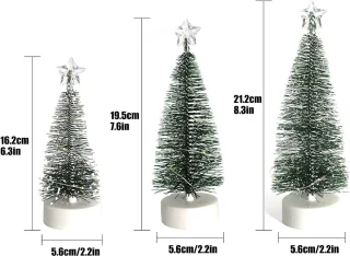 Mini Kunstkerstboom Tafelmodel - Set van 3 - Groen - 17/19/22 cm