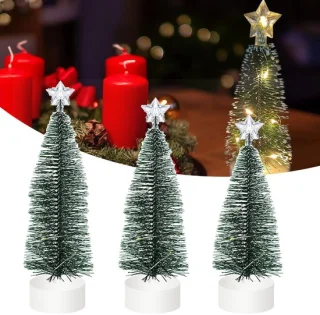 Mini-kunstkerstboom voor op tafel - 3 stuks