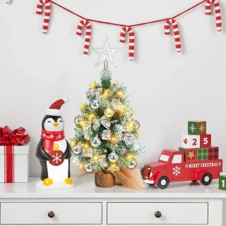 Mini kunstkerstboom zilver
