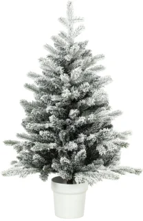 Mini kunstmatige besneeuwde tafelkerstboom 90 cm met pot