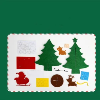 Mini vilt kerstboom knutselset (4-delig)
